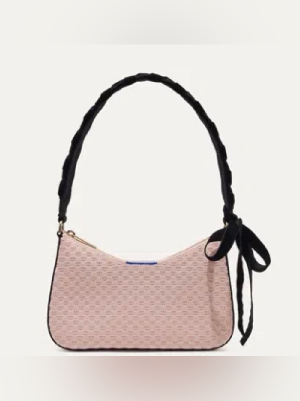 Rothy’s NWOT Ballerina Bow Mini Shoulder Bag Light Pink Basket Weave Y2K